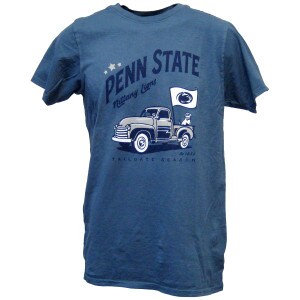 denim blue short sleeve t-shirt Penn State Nittany Lions Tailgate Season and truck graphic